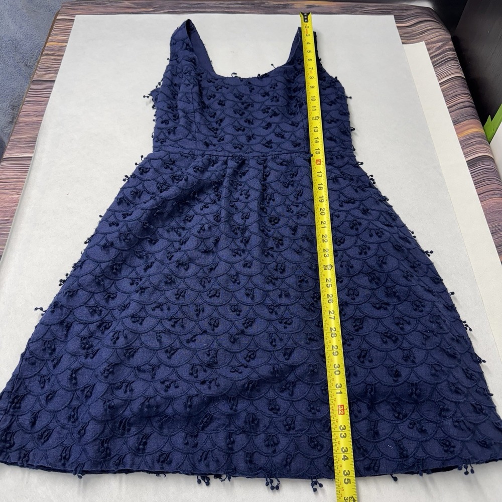 Vineyard Vines Dress 100% Linen A-Line Babydoll Blue Sz 4 Kentucky Derby Preppy - Picture 10 of 14